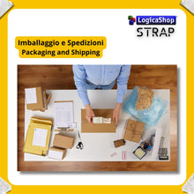 Load image into Gallery viewer, LogicaShop STRAP Rotoli Nastro Adesivo Largo per Imballaggio Pacchi, Spedizioni e Trasloco - Resistente e Silenzioso (6Pz, Marrone)
