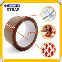 Load image into Gallery viewer, LogicaShop STRAP Rotoli Nastro Adesivo Largo per Imballaggio Pacchi, Spedizioni e Trasloco - Resistente e Silenzioso (6Pz, Marrone)
